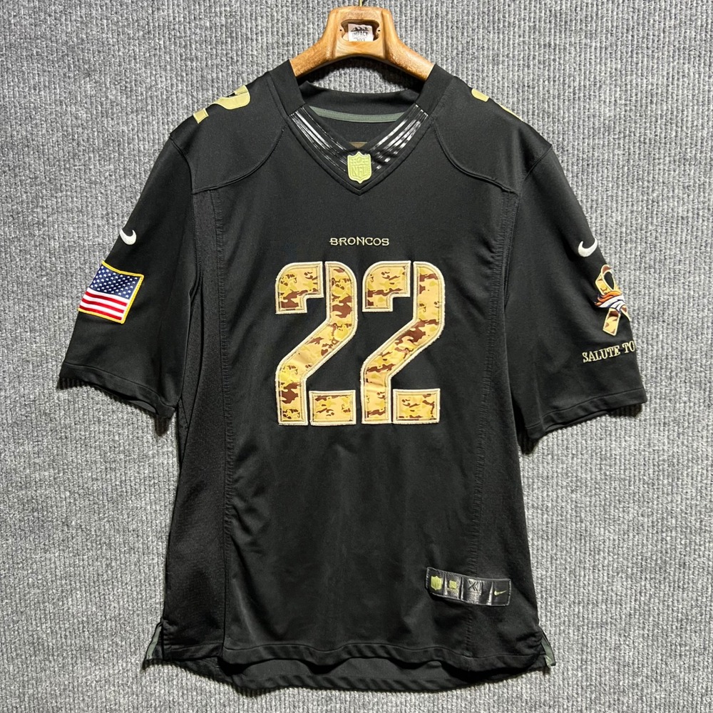 Nike Denver Broncos Jersey Mens XL Black Salute to‎ Service CJ Anderson Camo 22